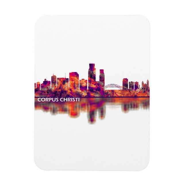 Corpus Christi Texas Skyline Magnet (Vertikal)
