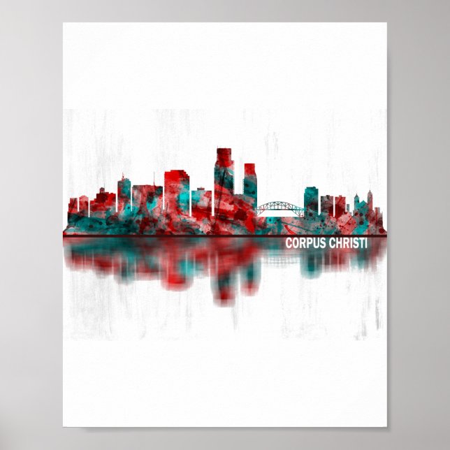Corpus Christi Texas Skyline Poster (Vorne)