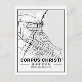 Corpus Christi Texas USA Travel City Map Poster Postkarte