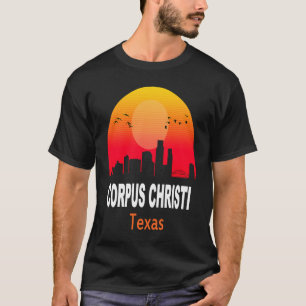 Corpus Christi Texas Vintag Sunset Retro City Sta T-Shirt