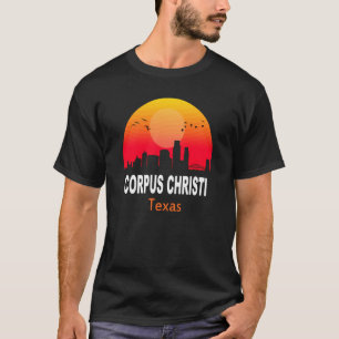 Corpus Christi Texas Vintag Sunset Retro City Sta T-Shirt