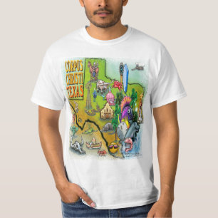 Corpus Christi Tx Cartoon Karte T-Shirt