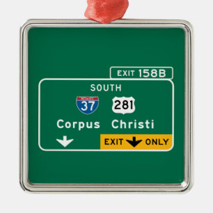 Corpus Christi, TX Silbernes Ornament