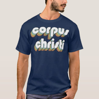 Corpus Cristi Retro Rainbow Typografie verblasster T-Shirt