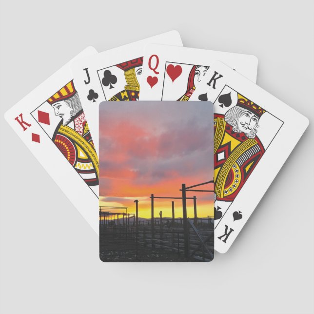 Corral bei Sonnenuntergang Spielkarten (Rückseite)