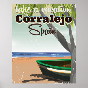 Corralejo Spanien vintage Strandurlaub Poster