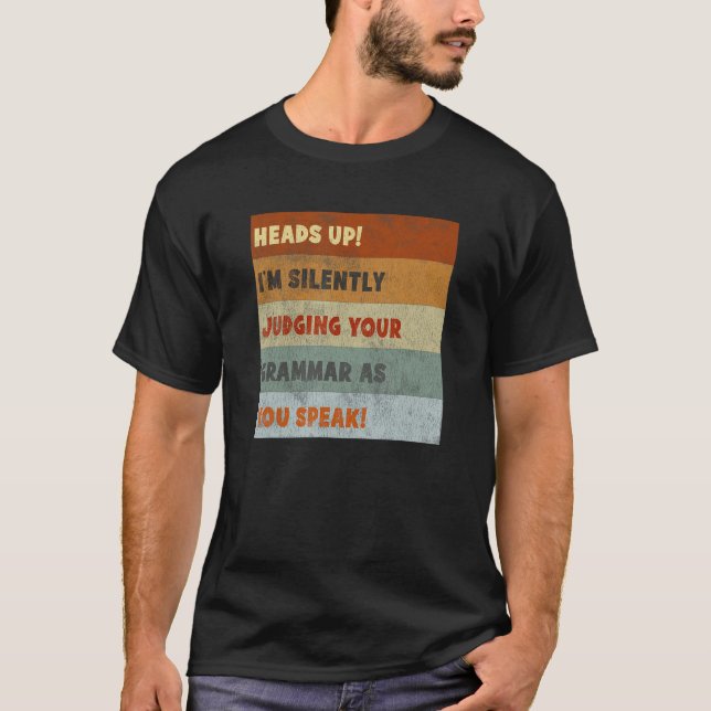 Correcting Grammar  English Teacher Quote Retro T-Shirt (Vorderseite)