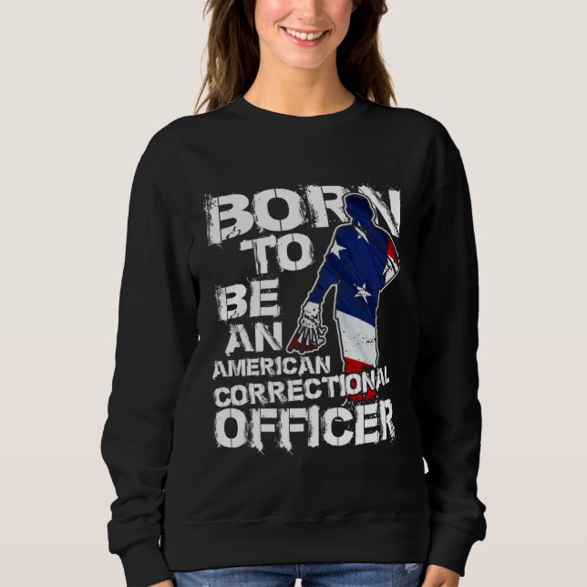 Correctional Officer Distressed American USA Flag Sweatshirt (Vorderseite)
