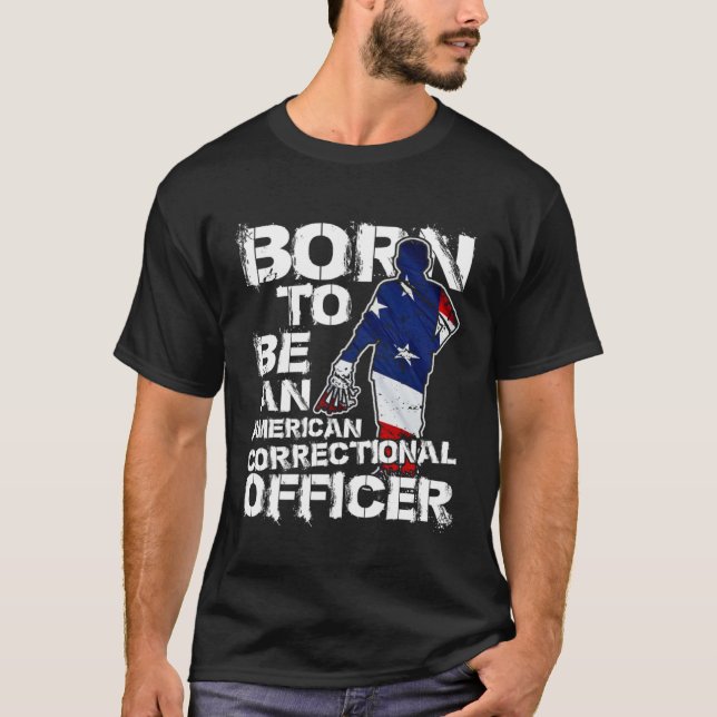 Correctional Officer Distressed American USA Flag T-Shirt (Vorderseite)