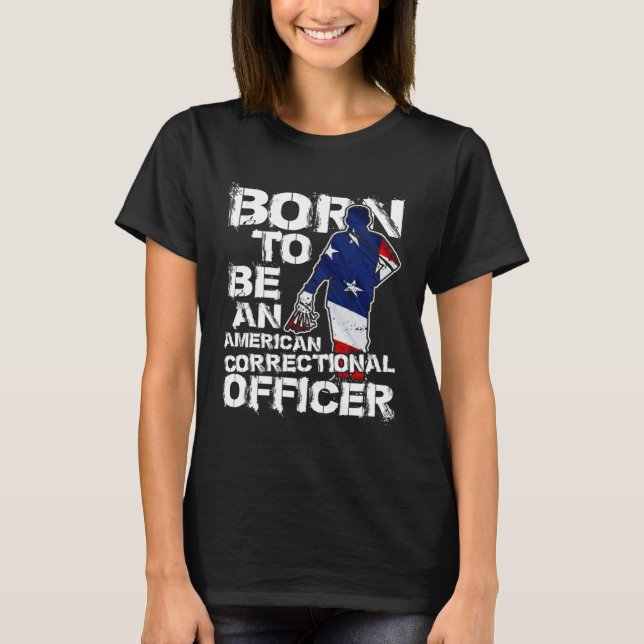 Correctional Officer Distressed American USA Flag T-Shirt (Vorderseite)