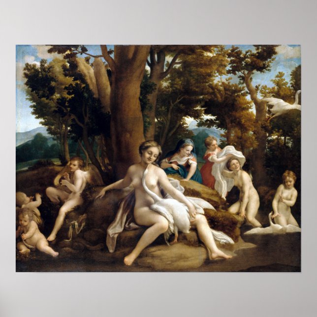 Correggio Leda und der Schwan Poster (Vorne)