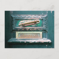 Correio Mail Slot Old Wood Door Azoren Portugal