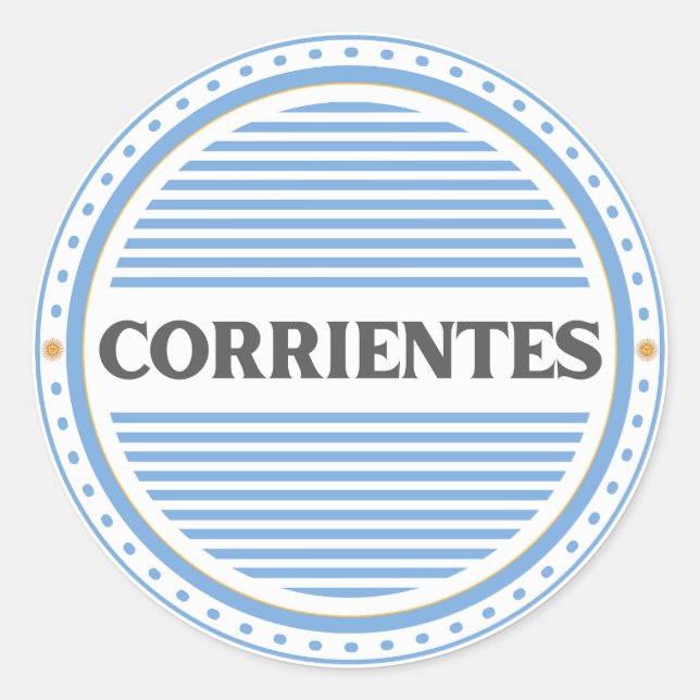 Corrientes City Pride Emblem – Argentine Identity Runder Aufkleber (Vorderseite)