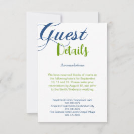 Corrin Calligraphy Information Details RSVP Karte