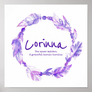 Corrinna feather perads Krustenname bedeutet lila Poster