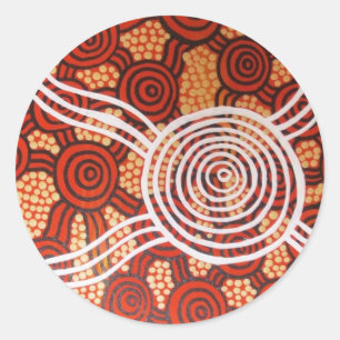 Corroboree II Aborigine Art Runder Aufkleber