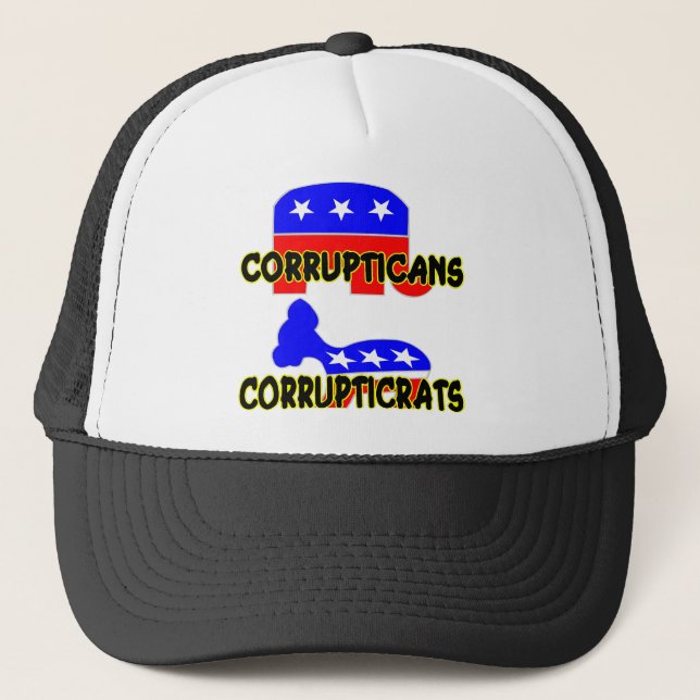 Corrupticans Corrupticrats Republikaner Demokrat Truckerkappe (Vorderseite)