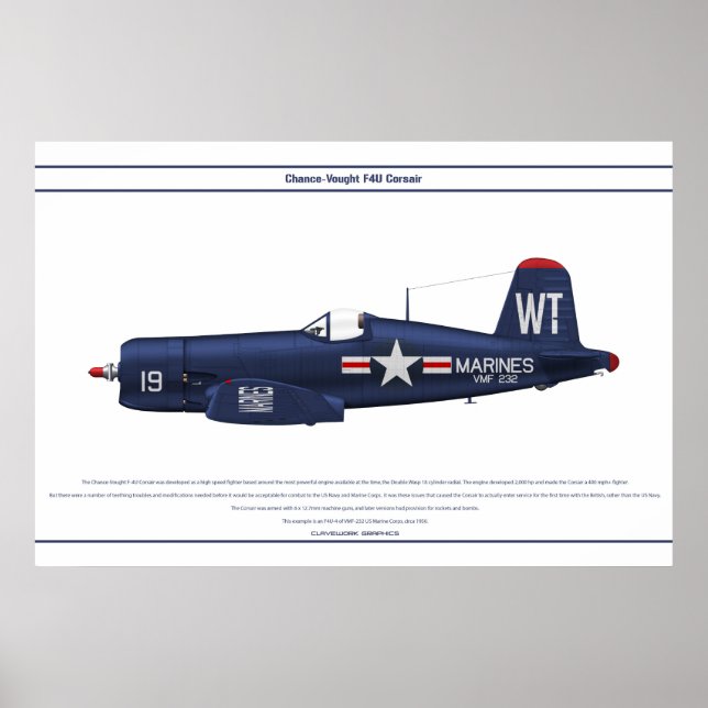 Corsair USA VMF-232 Poster (Vorne)