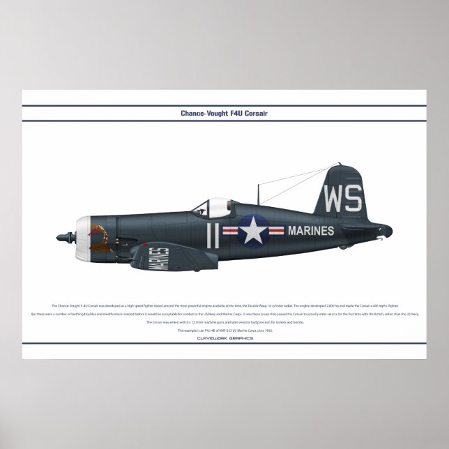 Corsair USA VMF-323 Poster (Vorne)