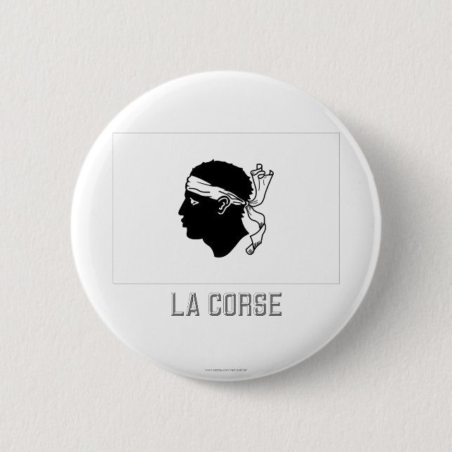 Corse Flagge mit Namen Button (Vorderseite)