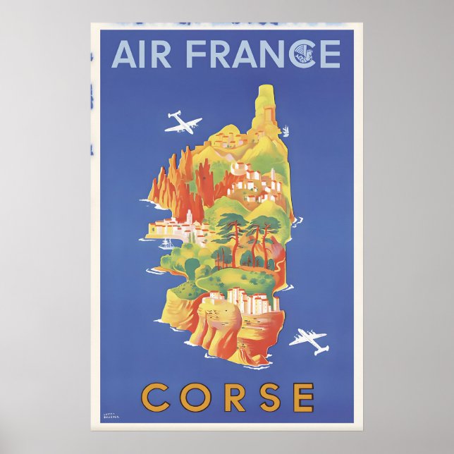 Corse France Vintage Travel Poster Custom Art (Vorne)