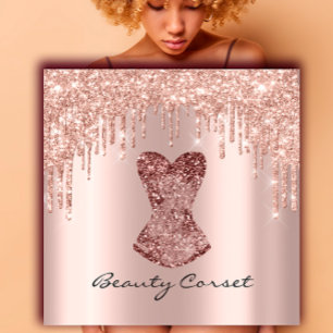 Corset Brautparty Hochzeit Stylist Rose Quadratische Visitenkarte