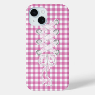 Corset Ribbon Lacing on Gingham Case-Mate iPhone Hülle