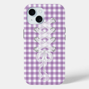 Corset Ribbon Lacing on Gingham Case-Mate iPhone Hülle