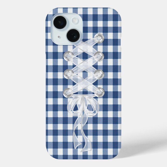 Corset Ribbon Lacing on Gingham Case-Mate iPhone Hülle (Rückseite)