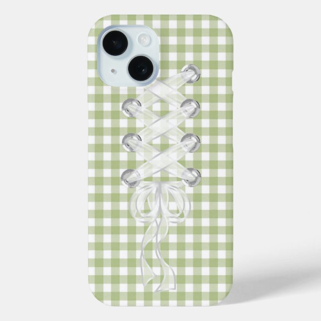 Corset Ribbon Lacing on Gingham Case-Mate iPhone Hülle (Rückseite)