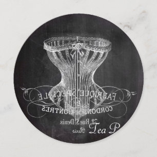 Corset Vintag Chalkboard Brautparty Tee Party Einladung