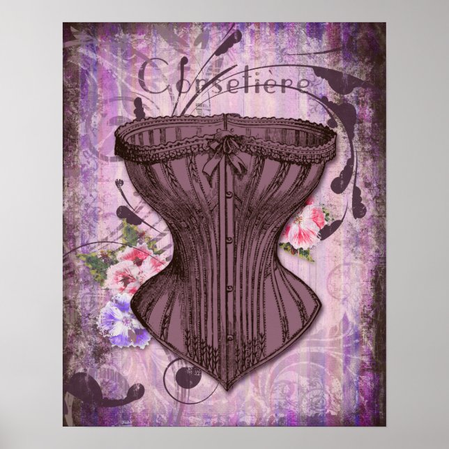 Corsetiere I Corset Illustration Poster (Vorne)