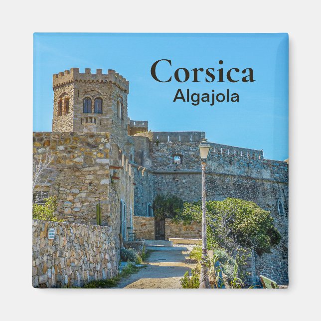Corsica Algajola Burg Frankreich Souvenir Magnet (Vorne)