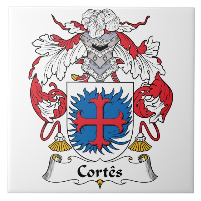 Cortes-Familienwappen Fliese (Vorderseite)