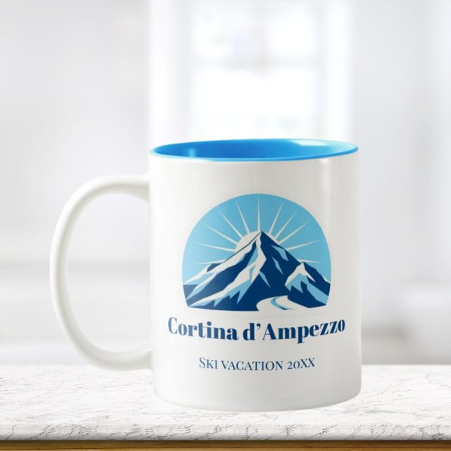 Cortina d’Ampezzo Italien Andenken Kaffee Zweifarbige Tasse (Von Creator hochgeladen)