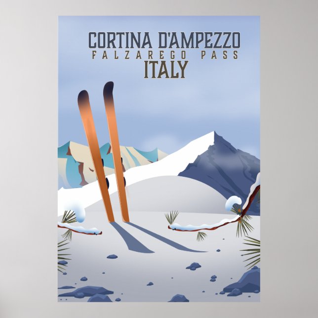 Cortina d'Ampezzi Italien Skilanglauf Kunst, Dicht Poster (Vorne)