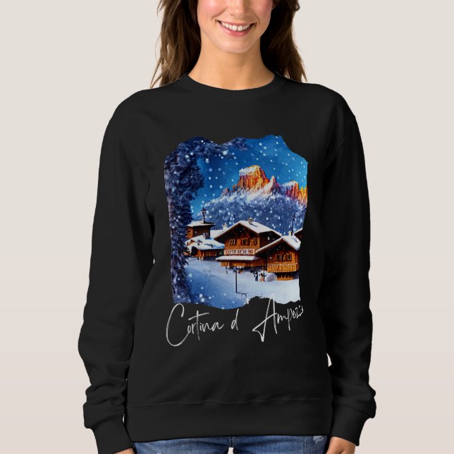 Cortina d'Ampezzo Dolomiti Painting Cortina d'Ampe Sweatshirt (Vorderseite)