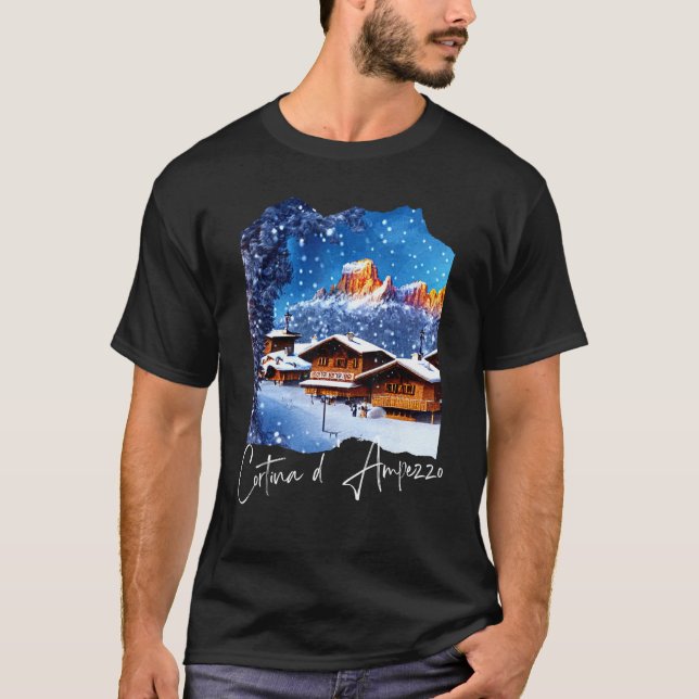 Cortina d'Ampezzo Dolomiti Painting Cortina d'Ampe T-Shirt (Vorderseite)