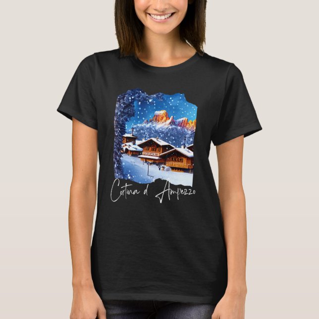 Cortina d'Ampezzo Dolomiti Painting Cortina d'Ampe T-Shirt (Vorderseite)