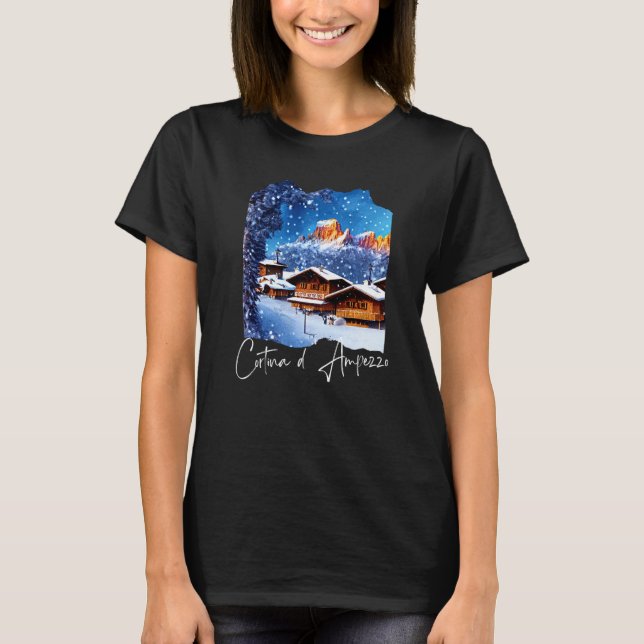 Cortina d'Ampezzo Dolomiti Painting Cortina d'Ampe T-Shirt (Vorderseite)