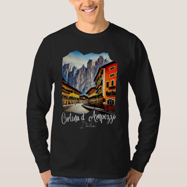Cortina d'Ampezzo Dolomiti Painting Cortina d'Ampe T-Shirt (Vorderseite)
