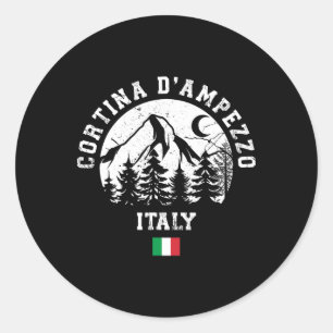 Cortina D'ampezzo Italien Alpen Skigebiet Alp Loca Runder Aufkleber