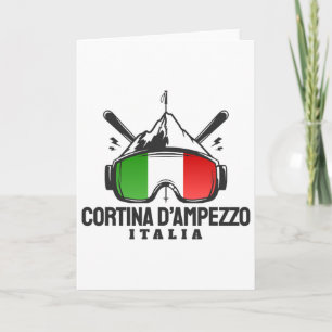 Cortina D'ampezzo Italien Retro-Skigebiet Skifahre Karte