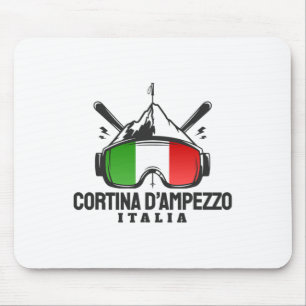 Cortina D'ampezzo Italien Retro-Skigebiet Skifahre Mousepad