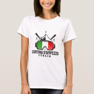 Cortina D'ampezzo Italien Retro-Skigebiet Skifahre T-Shirt