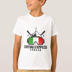 Cortina D'ampezzo Italien Retro-Skigebiet Skifahre T-Shirt