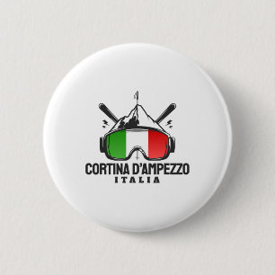 Cortina D'ampezzo Italien Retro Skigebiet Skigebie Button