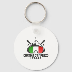 Cortina D'ampezzo Italien Retro Skigebiet Skigebie Schlüsselanhänger
