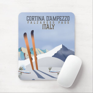 Cortina d'Ampezzo Italien Ski Poster Kunst Druck Mousepad