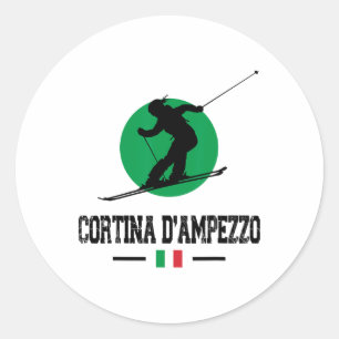 Cortina D'ampezzo Italien Ski Resort Alps Italien  Runder Aufkleber
